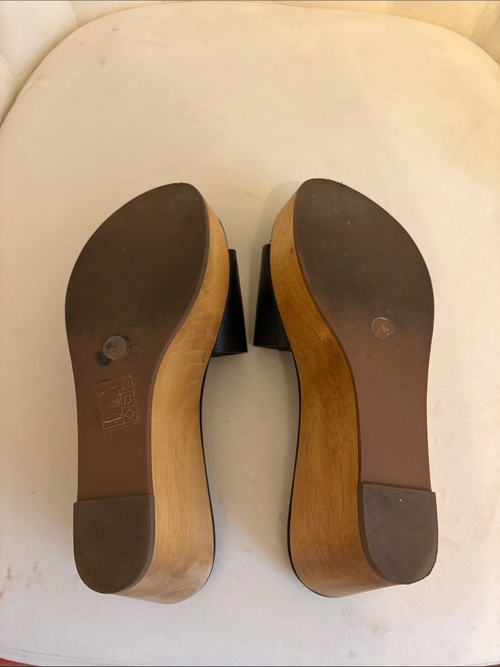 Tory Burch Black Leather Logo Platform Mules - Picture 7 of 8